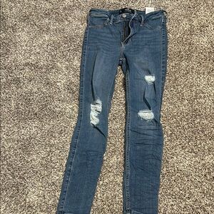 Women's Blue Distressed Jeans